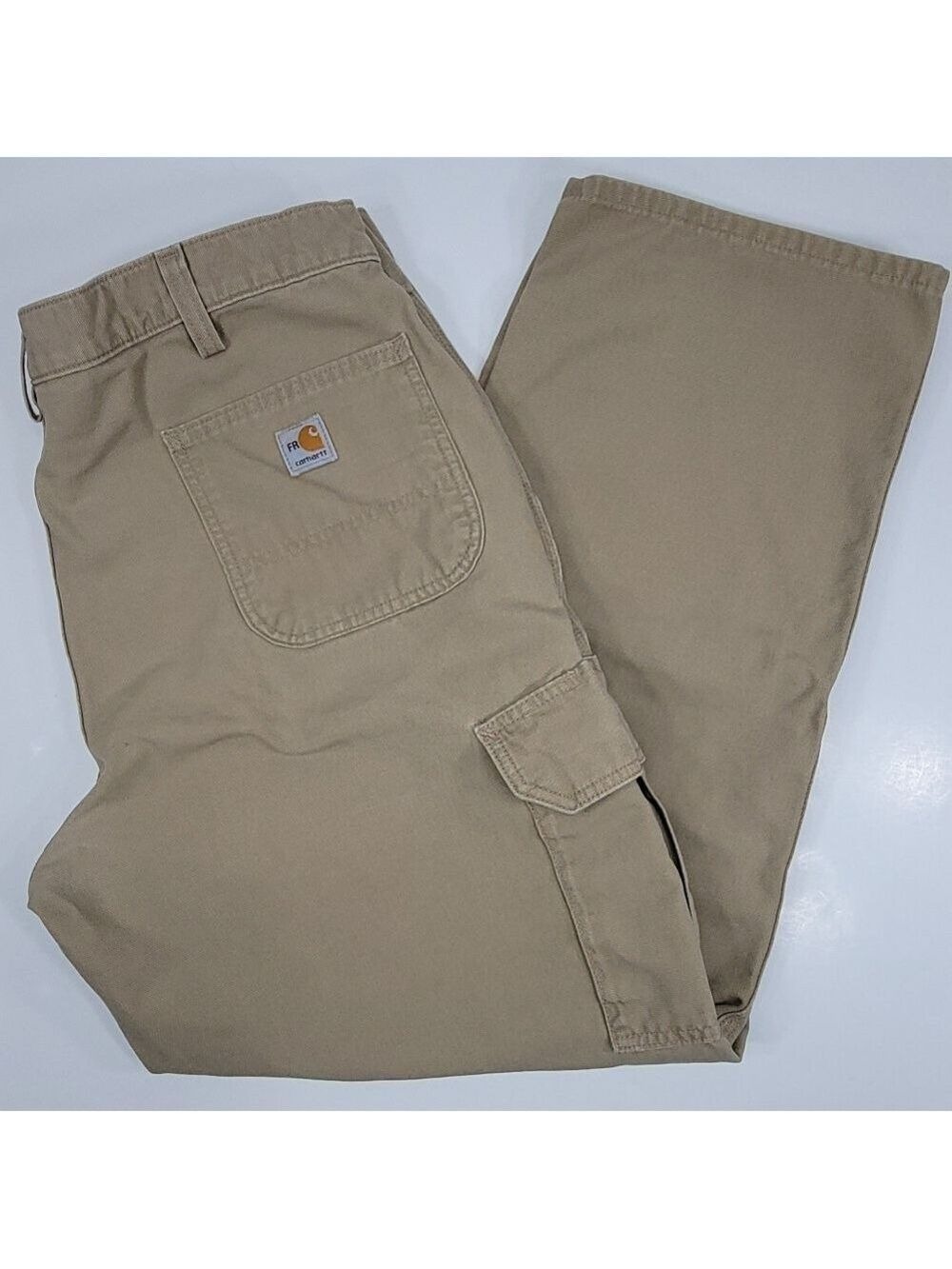 Carhartt FR Flame-Resistant Canvas Loose Fit Cargo Pants Mens 40x30 Khaki Cat 2
